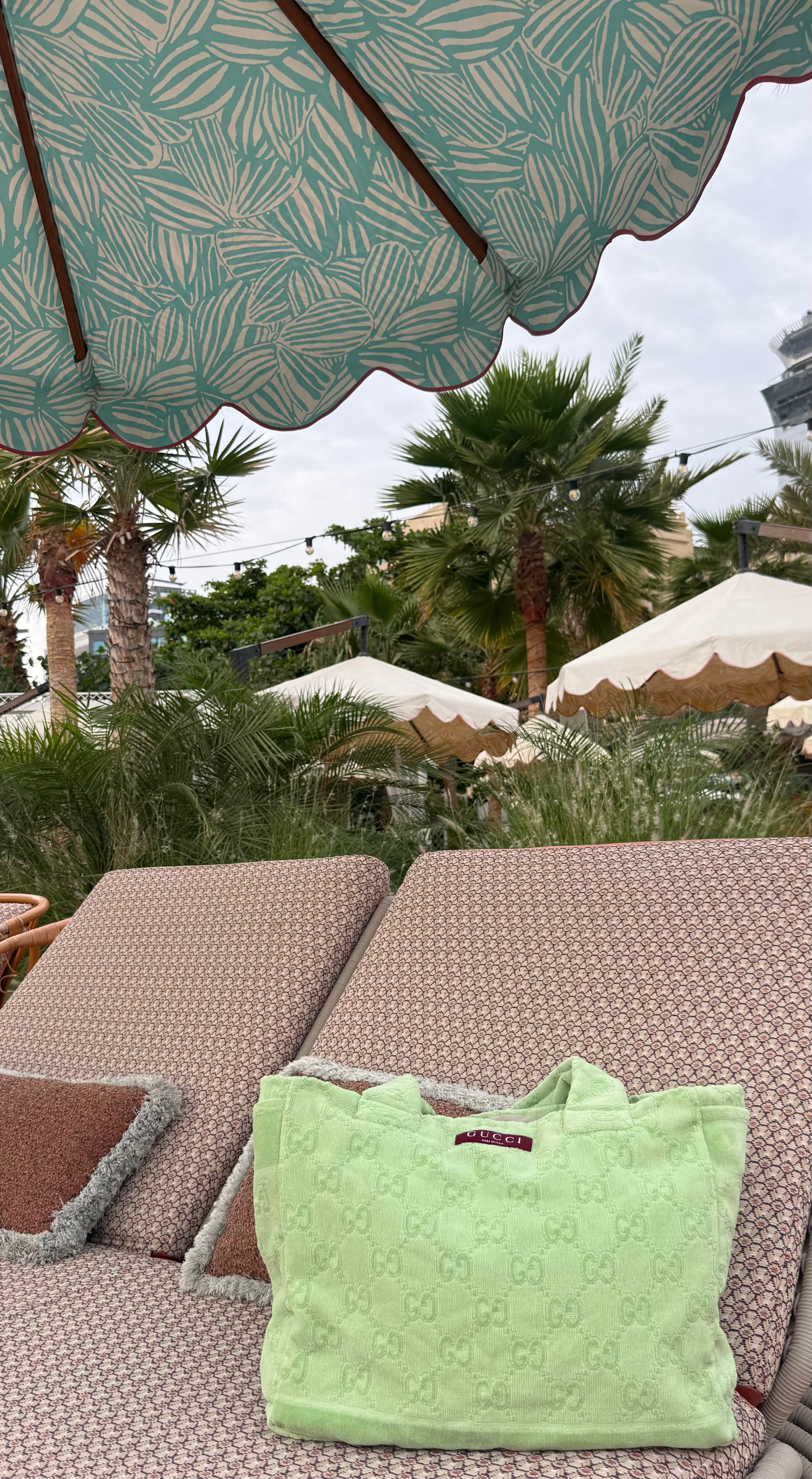 'Large Green Pistachio Gucci' Beach Bag