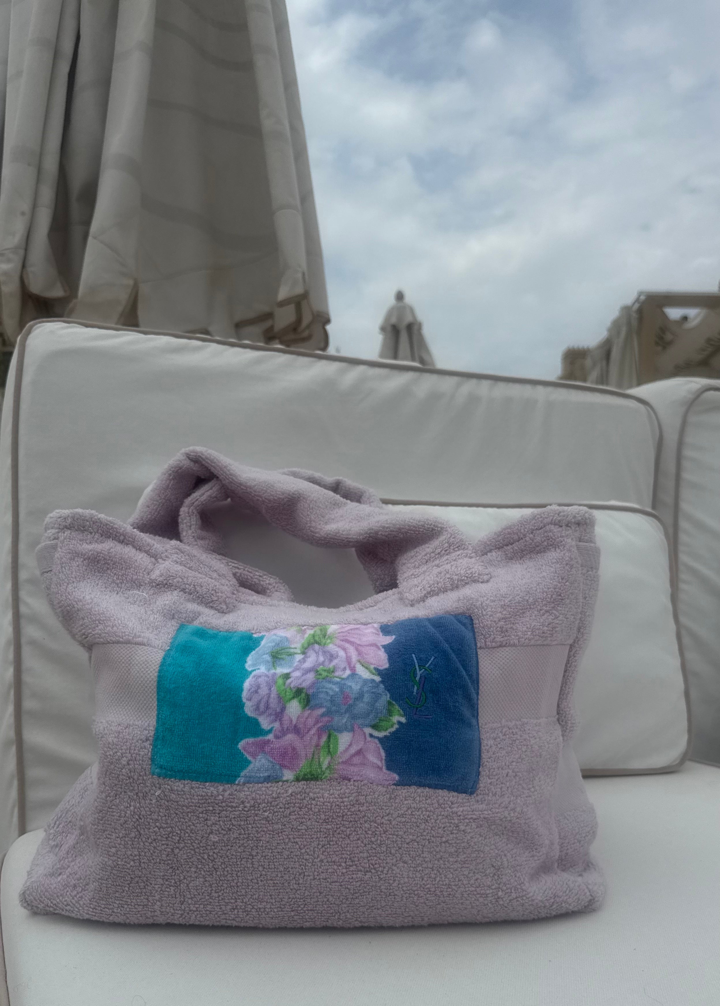 'YSL Vintage Floral' Large Beach Bag