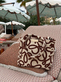 'Cream Coffee Loeve' Beach Bag